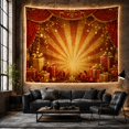 thumbnail image 6 of Red and Gold Gifts Beneath Theater Curtains, Dramatic Vintage for Holiday Fans, Festive Stage Decor, Christmas Gift, Tapestry Wall Hanging for Living Room and Studio, 6 of 7