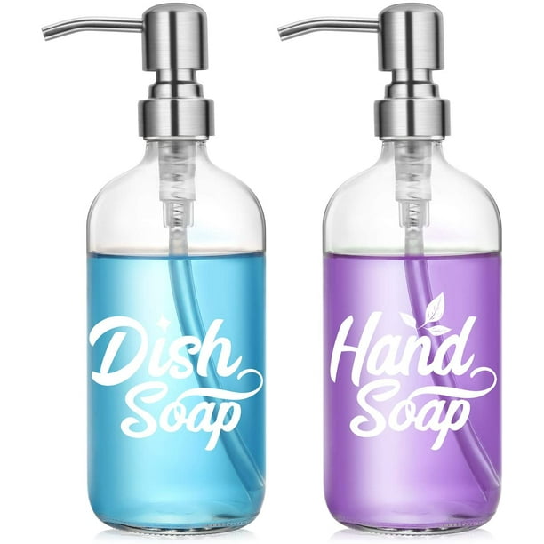Dish and Hand Soap Dispenser Set Glass Hand Soap + Dish