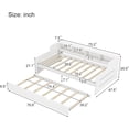 thumbnail image 2 of Twin Size Captain Bed with Bookcase Headboard, Wooden Day Bed Sofa Bed Frame with Extra Storage Shelves, Day Bed with Trundle for Guest Room, Small Bedroom, Study Room, 2 of 8