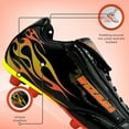 thumbnail image 3 of Vizari Blaze FG Kids Soccer Cleats | Lightweight Synthetic Leather Upper | Two-Tone Color for Boys & Girls | Available in Multiple Sizes - Black/Orange, 2, 3 of 5