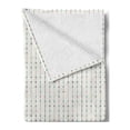thumbnail image 2 of Abstract Soft Flannel Fleece Throw Blanket, Nostalgic Repeating Pattern with Tiny Squares on Vertical Lines, Cozy Plush for Indoor and Outdoor Use, 50" x 70", Off White Multicolor, by Ambesonne, 2 of 5