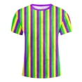 thumbnail image 4 of SUYIDA Boys Carnival Striped Graphic Short Sleeve T-Shirt Soft Casual Comfortable Kids Playwear Top Purple,160, 4 of 4