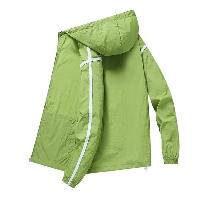 MIASHUI Veste Homme Protection Solaire UPF Anti-Uv Ultra Fine Respirante à Capuche Sportive Verte,TG