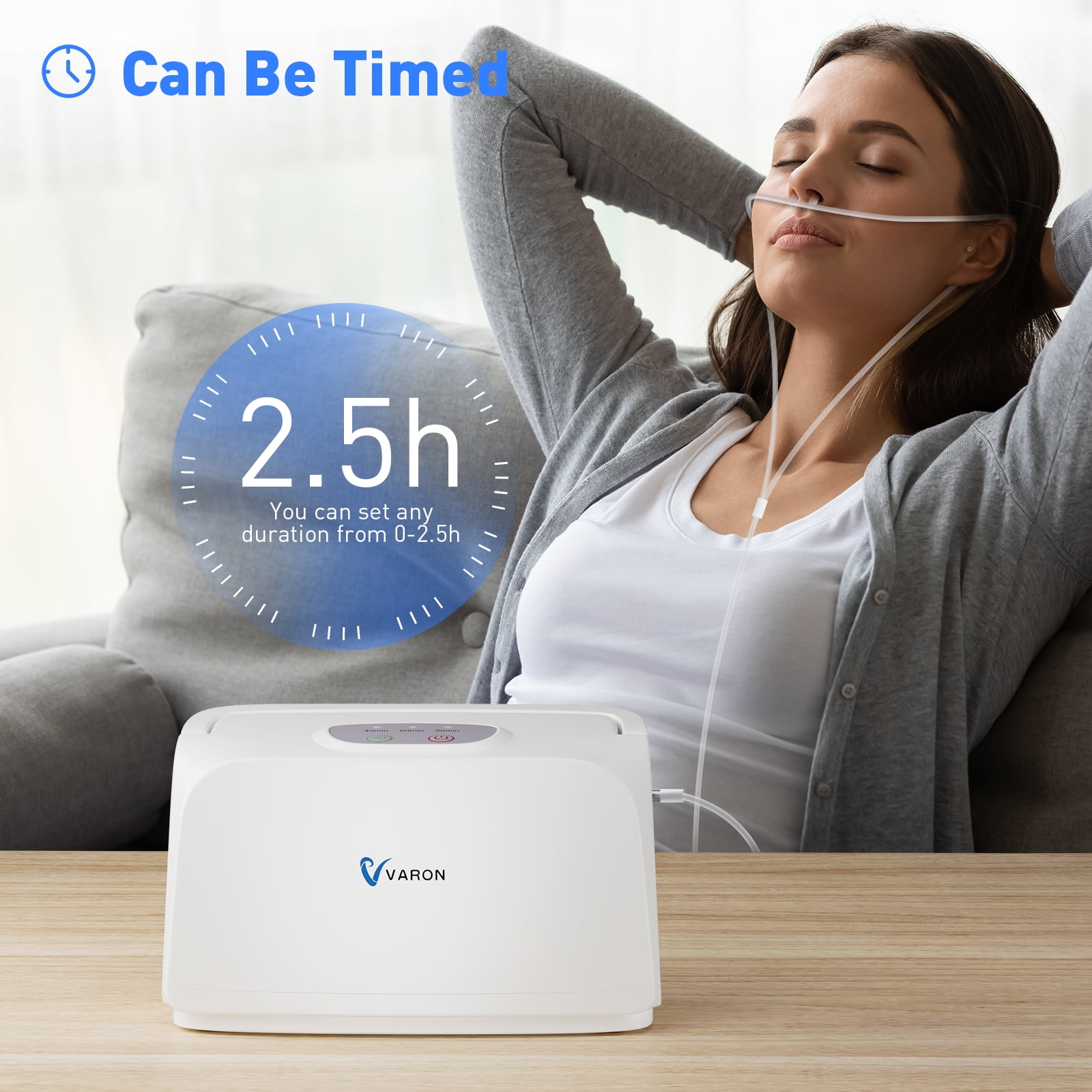 Nantfun 33% 3LOxygen&generator Tube &𝗐𝗂th Accessories-(lightweight) Quiet(3charging mode) Concentrator for Home use&Travel Use ma G43