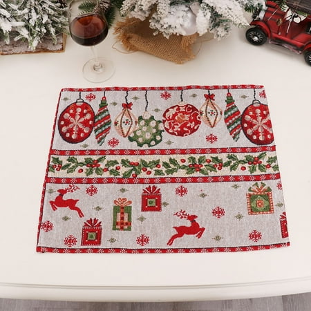 

Christmas Placemats For Dining Table 43X 34Cm Seasonal Winter Xmas Snowflakes Holiday Washable Table Mats Family Magic
