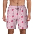 thumbnail image 3 of Uemuo Strawberries Pattern Mens Swim Trunks Quick Dry Board Shorts with Mesh Lining, Stretch Beach Shorts Quick Dry No-Chafing Board Shorts-XX-Large, 3 of 9