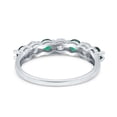 thumbnail image 3 of Art Deco Half Eternity Stackable Ring Green Emerald CZ 925 Sterling Silver Size 5, 3 of 6