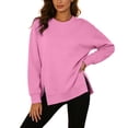 thumbnail image 5 of Women Causal Fleece Jacket Pullover Crewneck Fuzzy Blouse Long Sleeve Oversized Drop Shoulder Warm Thick Fall Winter Sweatshirt, 5 of 9