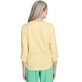 thumbnail image 2 of Alfred Dunner Womens Sunny Floral Embroidered Split Neck Top, 2 of 4