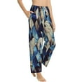 thumbnail image 2 of Xecao Abstract Blue Squares Women's Straight Lounge Pajama Pants: The Epitome of Relaxed Sleepwear, 2 of 9