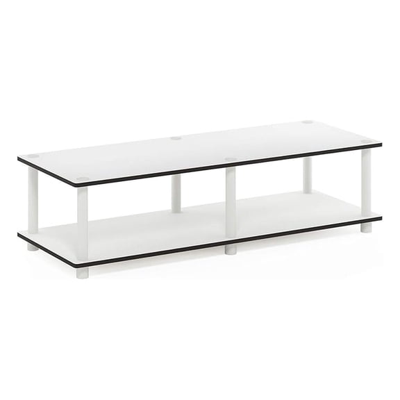 60 Inch TV Stand No Tools Assembly, White Entertainment Center for 42-65in TVs