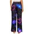 thumbnail image 6 of zbxnLI Plus Size Pajama Pants for Women Heart Printed Pjs Sleep Pants Comfort Waist Wide Leg Lounge Pants, 6 of 6