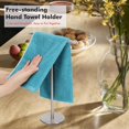 thumbnail image 2 of Hand Towel Holder Stand for Bathroom Vanity Countertop Stainless Steel T-Shape Free Standing Towel Rack Stand Towel Bar for Bathroom Kitchen (Brushed Nickel), 2 of 7