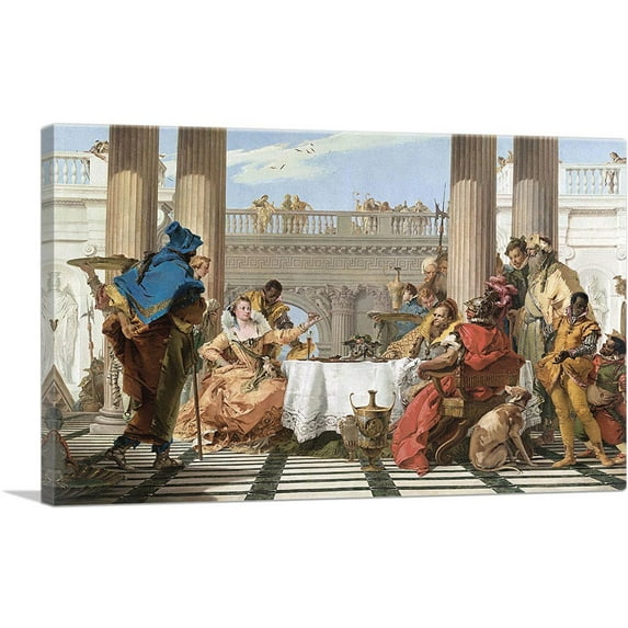 ARTCANVAS The Banquet Of Cleopatra 1743 Canvas Art Print by Giovanni Battista Tiepolo - Size: 26" x 18" (0.75" Deep)