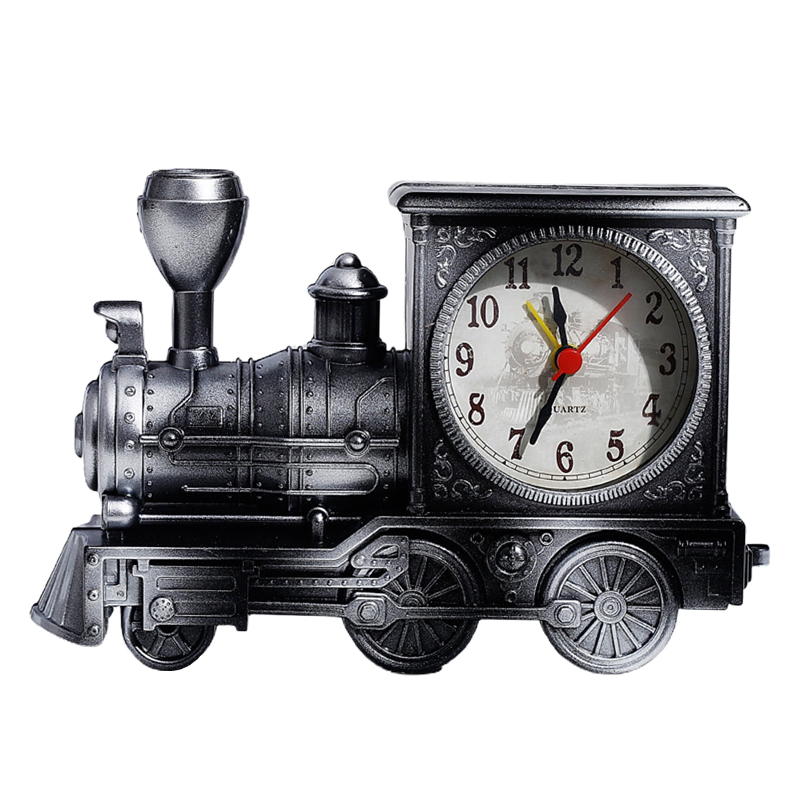 Novelty Train Engine Style Alarm Clock Locomotive Home Office Decor 2 Colors 