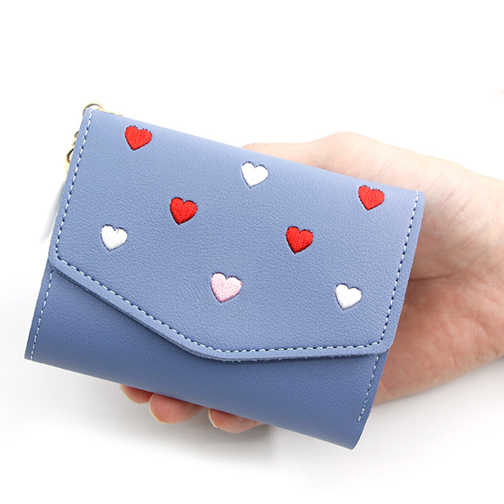 Luxury Cute Love Heart Women's Short Wallet Lady Purse with Card