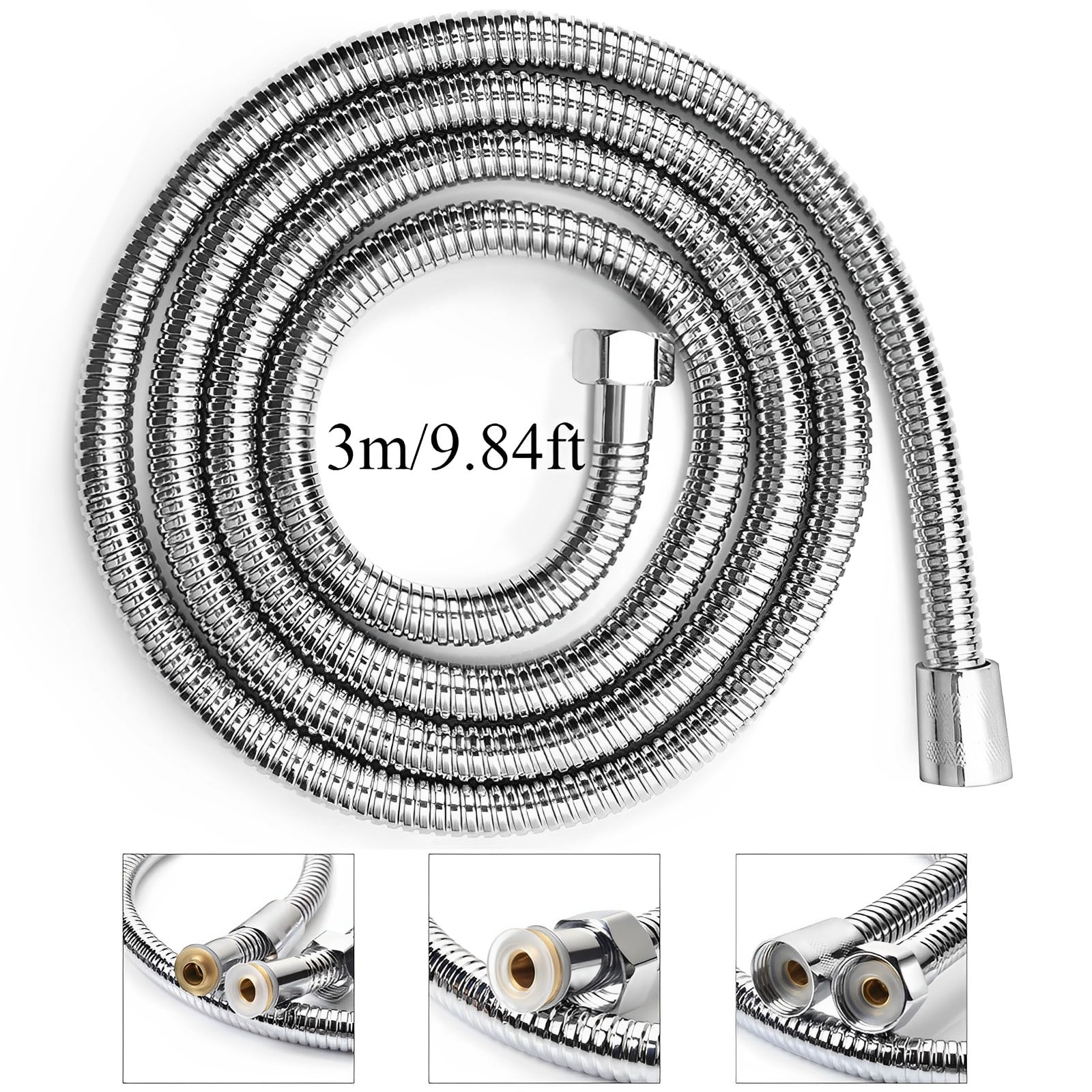 Shower Hose,118 inches Extra Long Chrome Handheld Shower Hose