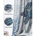 thumbnail image 3 of Ocean Sea Turtle Blackout Curtains for Bedroom Living Room Darkening Curtains 63 Inches Long Summer Coastal Coral Flower Shells Window Curtain 2 Panels Set Window Treatment Grommet Drapes 42"x63", 3 of 9