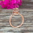 thumbnail image 4 of Unique Double Halo Design 6mm Round Cut 2 Carat Morganite Engagement Ring Promise Ring for Bride Aniversary Ring On 10k Rose Gold Custom Made Glaring Jewelry, 4 of 5