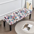 thumbnail image 3 of Funda de banco de comedor estampada Fundas de cojín de asiento de banco estampadas Funda de banco acolchada elástica Fundas de silla de comedor extraíbles y lavables para dormitorio y sala de estar, 3 of 4