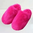 thumbnail image 3 of RUIYANQI Women's Fuzzy Slippers Plush Fluffy Open Toe Slip On House Shoes Soft Warm Cozy Indoor Outdoor Slides Multi Color Winter Slippers For Women Hot Pink Women Sandal, 3 of 5