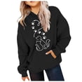 thumbnail image 4 of Oiyii Toddler Girls Cat Dog Paw Line Graphic Hoodie Long Sleeve Printed Casual Hooded Sweatshirt Daily Play Pullover Top,Black, 4 of 4