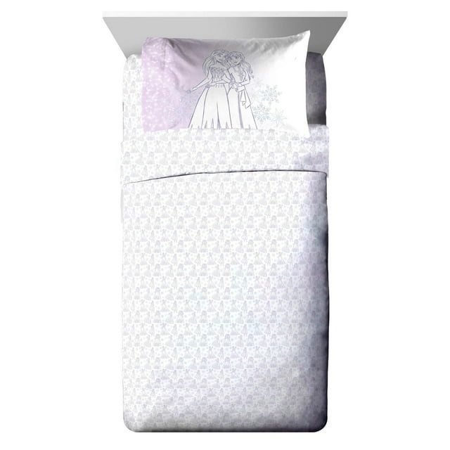 Disney Frozen 'Aventures Glaciales' Ensemble de Draps 3-Pièces pour Lit 1 Place pour Enfants, 100 % Polyester