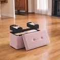 thumbnail image 2 of SONGMICS HOME 30" Storage Ottoman Bench Ottoman with Storage Load up to 660 lb for Living Room Bedroom Jelly Pink, 2 of 7