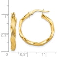thumbnail image 4 of 14K Satin and Polished Scalloped Edge Hoop Earrings 14k Yellow Gold Earrings, 4 of 4