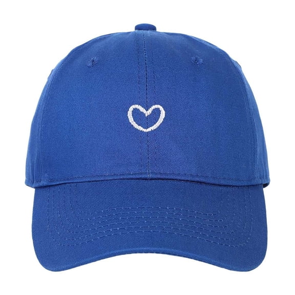 Bibifish Womens Baseball Cap White Heart Embroidery Detail Adjustable Lightweight Cap Soft Casual Daily & Travel Classic Sunshade Cap