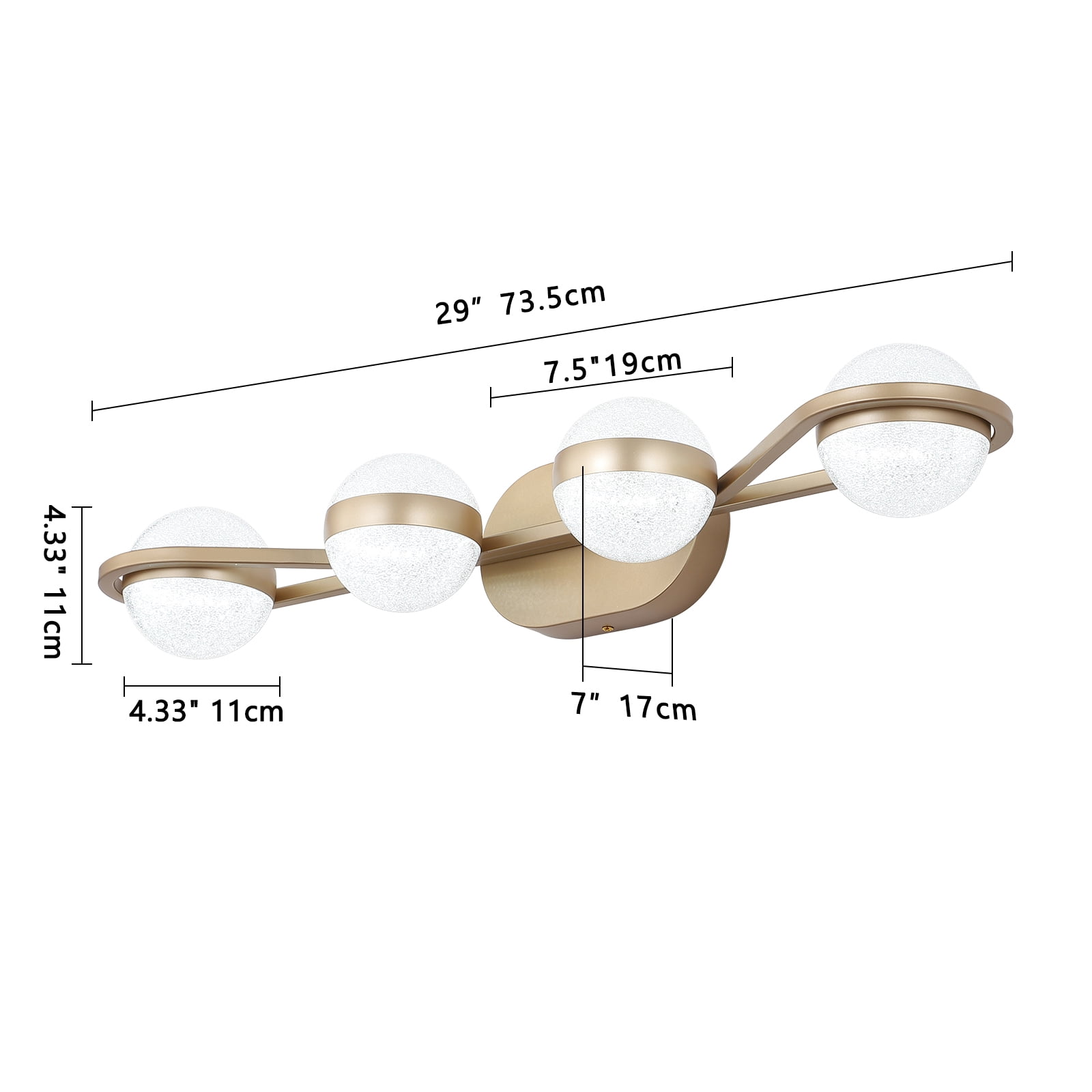Bathroom Vanity Light Fixtures29" 4 -Light spolish brass bathroom&nbsp; Sconce Lighting Aged Brass Wall Mounted Decorative Lighting Fixture, Suitable for Bathroom Vanity Mirror&nbsp;