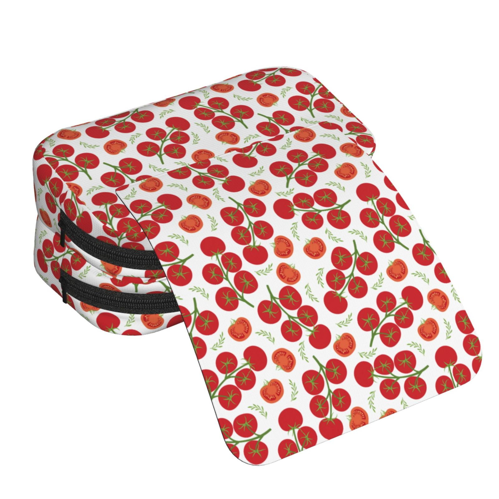 Rateoe Tomato Pattern Double Clamshell Pen Case, Storage Organizer with Two Zipper Compartments– Holds Up to 50 Pencils & Pens