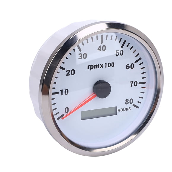 110mm 4-3/8in Tachometer 7 Color Backlight DC 9-32V 8000RPM Gauge with Hour Meter for Car Yacht RV Boat Truck