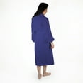 thumbnail image 3 of Women's Plush and Absorbent Turkish Cotton Bathrobe by Blue Nile Mills - Large/Extra Large, Navy Blue, 3 of 6