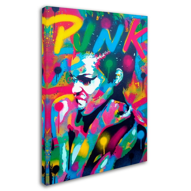 ミュージシャン Hi-STANDARD TM paint CANVAS Abstract Graffiti Punk Canvas Art - Modern - 24x32 inches