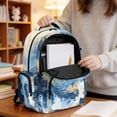 thumbnail image 5 of SEANATIVE School Backpack for Kids Lightweight Children Bookbag Travel Daypacks with Front & Side Pockets Students Rucksack for Middle High School, Marble Blue Gold, 5 of 7