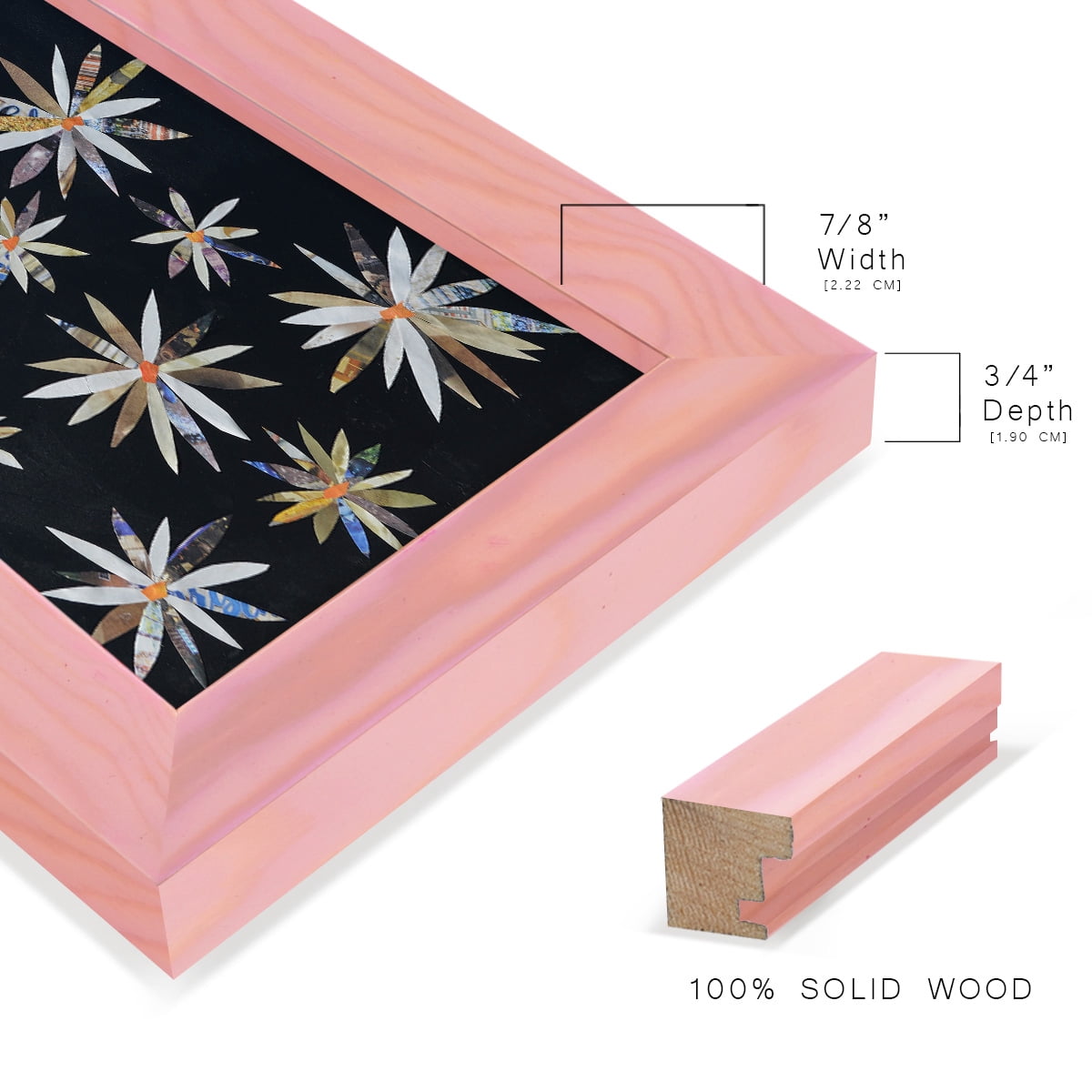 Starburst Too I - Framed Print w/glass - Sunset Pink