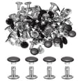 thumbnail image 1 of 120Set Leather Rivets, 8mm Double Cap Rivet Tubular Metal Studs, Black, 1 of 7