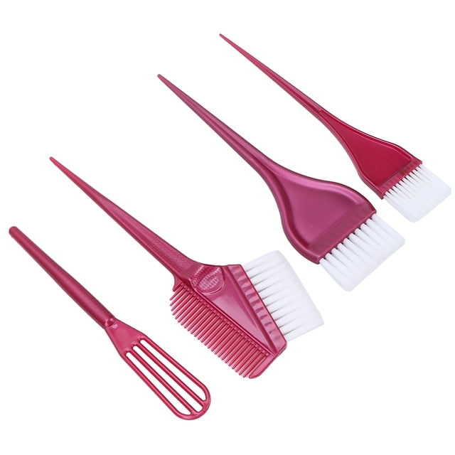 Ensemble de Pinceaux pour Teindre les Cheveux par Estink, Comprenant une Grande Brosse à Teinture pour Cheveux, une Petite Brosse à Teinture pour Cheveux, un Peigne à Teinture pour Cheveux, un Agitateur et un Sac de Rangement. Fabriqué en Matériau ABS durable, les Brosses Offrent des Poils Souples et Durs pour une application Précise sur Cheveux Bouclés, Raides, Courts Ou Longs. Convient à un Usage Personnel Ou aux salons de Coiffure Professionnels, Cet Ensemble d'Applicateurs de Teinture pour Cheveux Assure une Couvrance Uniforme et un Nettoyage Facile.