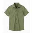 thumbnail image 5 of DPTALR Men's Casual Short Sleeve Button Down T-shirt with Chest Pockets,Army Green,Big Men's,Tall Men's L,Young Men's T-shirt, 5 of 8