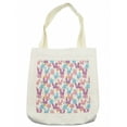 thumbnail image 1 of Colorful Tote Bag, Childish Style Easter Bunnies and Eggs Pattern with Watercolor Painting, Cloth Linen Reusable Bag for Shopping Books Beach and More, 16.5" X 14", Cream, by Ambesonne, 1 of 2