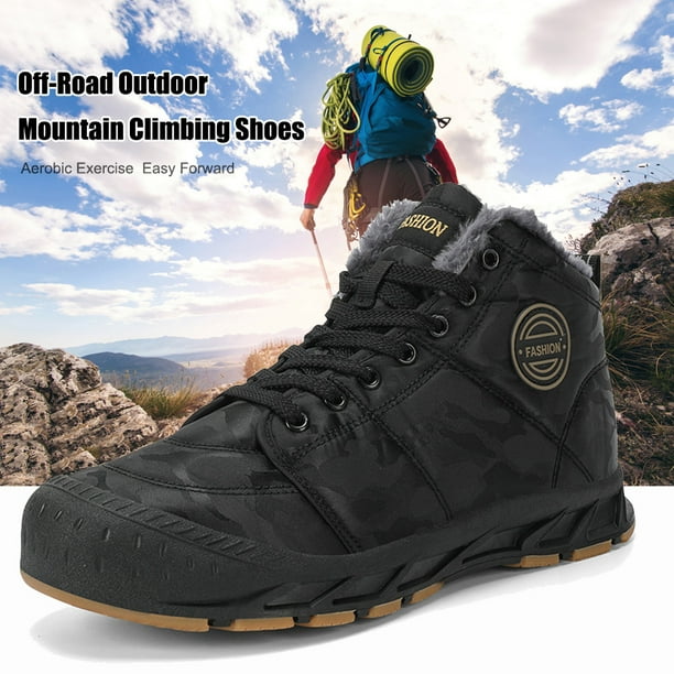 Zapatos Algodon para Hombre Botas Senderismo Calidas Felpa Comodas Impermeables 44 Negro Walmart en linea