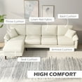 thumbnail image 4 of HOMCOM Changeable Sectional Sofa with Changeable Chaise Lounge, Cream White, 4 of 10