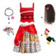 thumbnail image 1 of Disney Little Girls Moana Princess Dresses Costumes Cosplay Toddler Dress Vaiana Clothes Party for 3 6 8 10 Yrs Girl Outfit GiftTag 100cm ( 2-3T) Gao Jinjia LED, 1 of 2