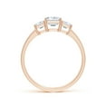 thumbnail image 2 of ANGARA IGI Certified Lab Grown 1.17 Ct Diamond Three Stone Ring for Women in 14K Rose Gold (Size-7x5mm| Color-F-G| Clarity-VS) | April Birthstone, Anniversary, Jewelry Gift for Women | Diamond Ring, 2 of 4