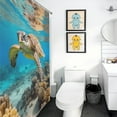 thumbnail image 5 of Nautical Green Sea Turtles Shower Curtain Cloth Fabric Bathroom Decor with Hooks, 5 of 8