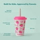 thumbnail image 3 of REDUCE los vasos portátiles GoGo's Kids con tapas y pajitas a prueba de derrames - Paquete de 5 vasos apilables de 12 oz con tapas giratorias - Fácil almacenamiento, apto para lavavajillas - Fruity Cu, 3 of 7