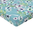thumbnail image 4 of Ambesonne Floral Fitted Sheet, Hibiscus Exotic Leaves Art, Twin XL Size, Blue Violet and Pale Green, 4 of 5