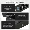 thumbnail image 4 of Uten 6-Slot Solid Wood Watch Box with Glass Top & Removable Pillows, Luxury Display Case and Storage Organizer, Black, 4 of 10