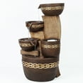 thumbnail image 3 of LuxenHome Brown Resin Tiered Pots Patio Fountain, 3 of 10